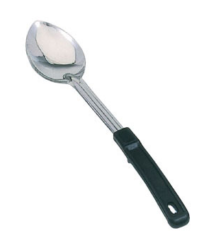 Omcan 13-inch Stainless Steel Solid Basting Spoon with Stop-Hook Handle - 80728