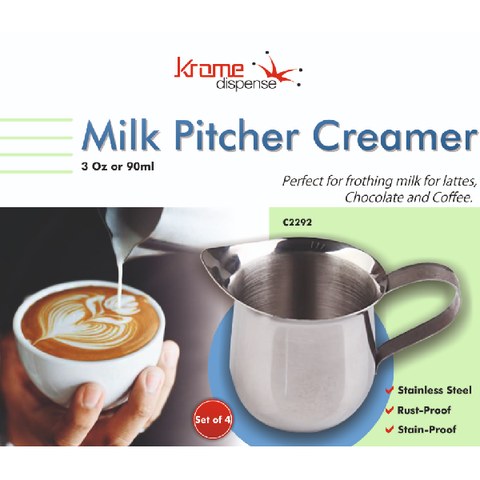 Small Milk Pitcher Creamer - 3oz or 90ml