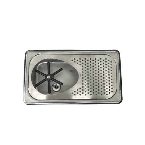 Recessed Milk Pitcher Rinser with Drain Board