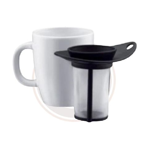 Bodum Porcelain Yo-Yo Set Mug and tea strainer