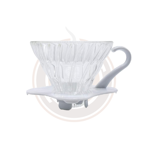 Hario V60 Glass Coffee Dripper, Size 01, White