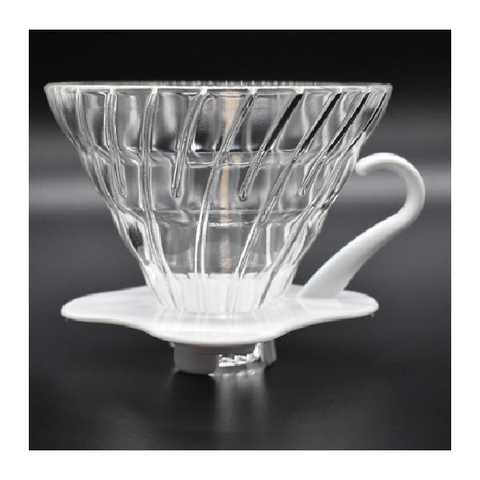 Hario V60 Glass Coffee Dripper, Size 01, White