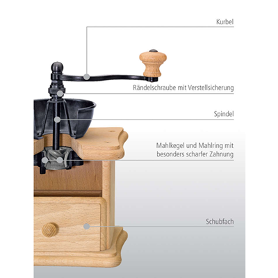 Zassenhaus - Coffee mill "Brasilia" - dark stained